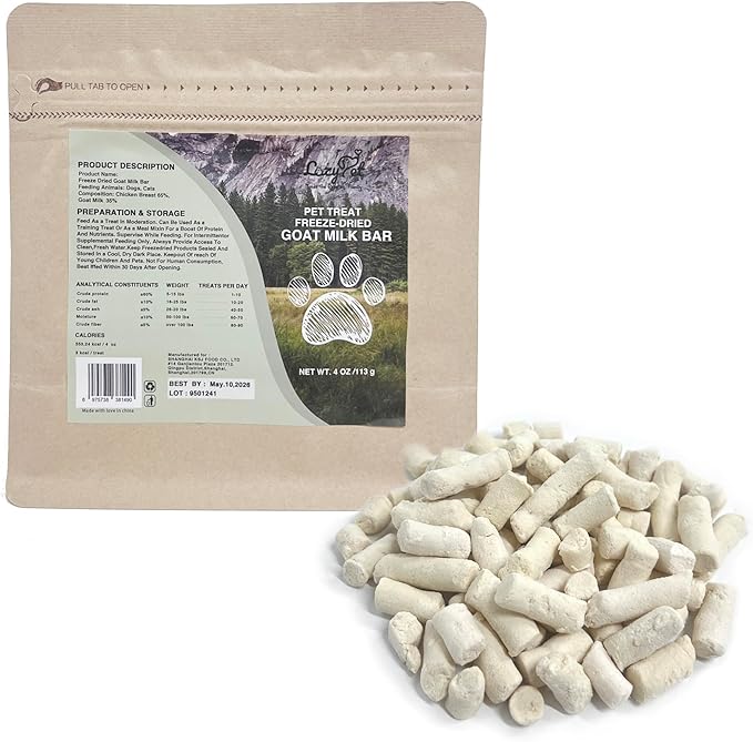 Freeze Dried Raw Single Ingredient Cat Treats, Solve Pet's Picky Eating Problem (Goat Milk bar) - PAWPICO