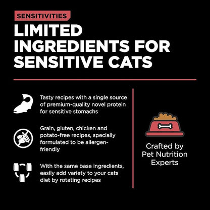 Go! Solutions Sensitivities Limited Ingredient, Grain-Free Dry Cat Food, Salmon Recipe for Sensitive Stomach, 6 lb Bag - PAWPICO