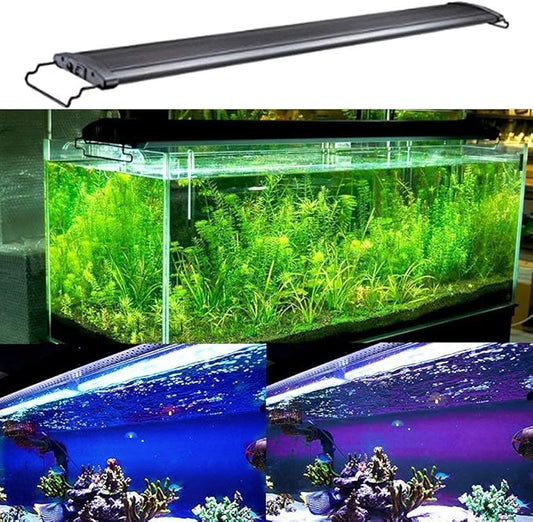 KZKR Aquarium Hood Lighting Fish Tank Light 48-60 inch lamp for Freshwater Saltwater Marine Blue and White Decorations Light 120-150 cm KZKR