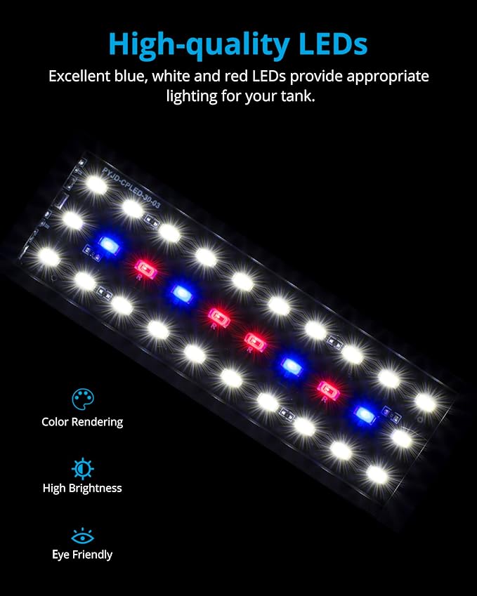 NICREW Clip on Aquarium Light, Fish Tank Light with White, Blue and Red LEDs, Planted Aquarium Light for Nano Tank, 2 Lighting Modes NICREW