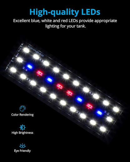 NICREW Clip on Aquarium Light, Fish Tank Light with White, Blue and Red LEDs, Planted Aquarium Light for Nano Tank, 2 Lighting Modes NICREW