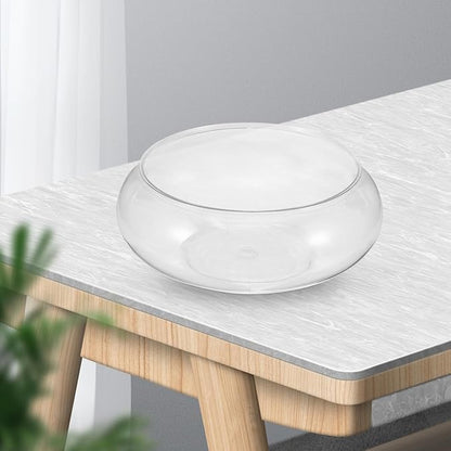 Clear Fish Bowl Vase Bubble Bowl Round Shallow Planter Plastic Container Fish Bowl Aquatic Plant Pot Daffodil Pot Hydroponic Planter Fish Tank Aquarium Bowl PAWPICO