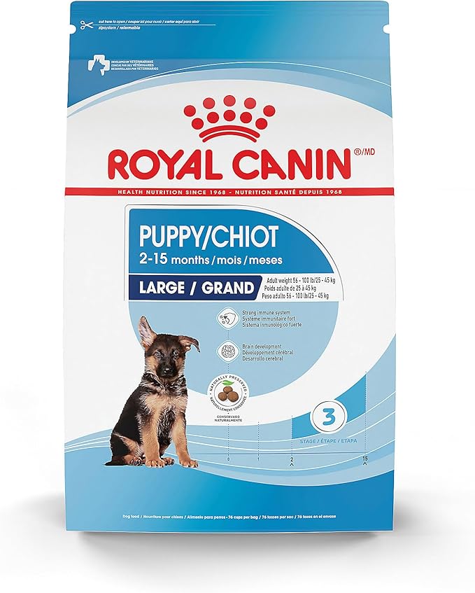 Royal Canin Size Health Nutrition Dry Large Breed Puppy Food, Supports Brain Development, Immune Support and Digestive Health, 30 lb Bag - PAWPICO