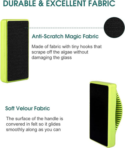 KEDSUM Magnetic Aquarium Fish Tank Cleaner, Fish Tank Glass Cleaner, Floating Clean Brush with Handle Design (XL) KEDSUM