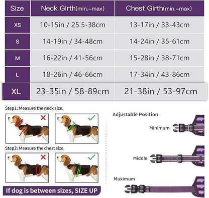 Timos Dog Harness,No-Pull Pet Harness Adjustable Soft Padded Dog Vest,Reflective No-Choke Pet Oxford Vest with Easy Control Handle for X-Large Dogs,Moon Night,XL Timos