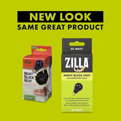 Zilla Incandescent Bulb, Night Black, Ideal for Nocturnal Reptile Species Zilla
