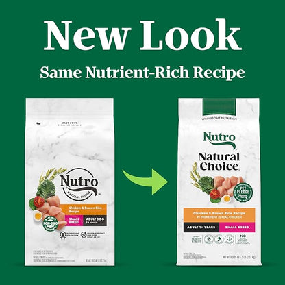 Nutro Natural Choice Adult Small Breed Dry Dog Food, Chicken and Brown Rice, 5 lbs. - PAWPICO