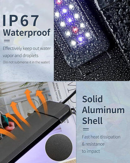 Pawfly 6 W Aquarium LED Light for 6" to 10" Fish Tanks Extendable Fish Tank Light with Full Spectrum Brilliant White Blue Red Lights with Daytime & Night Modes and Adjustable Brightness Pawfly
