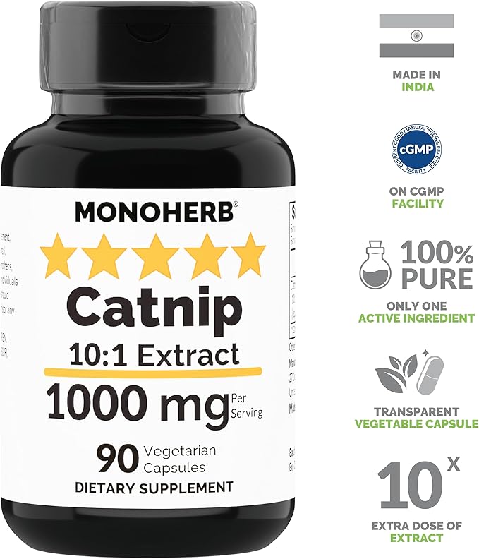 Catnip Extract 1000 mg - 90 Vegetarian Capsules MONOHERB