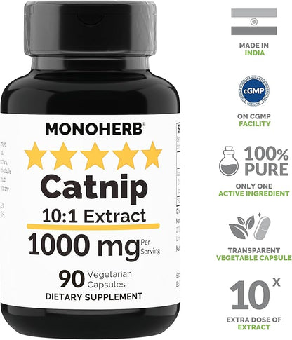 Catnip Extract 1000 mg - 90 Vegetarian Capsules MONOHERB