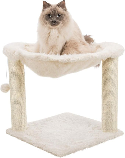 TRIXIE Baza Scratching Post with Hammock | 18" Base. Color: Cream - PAWPICO
