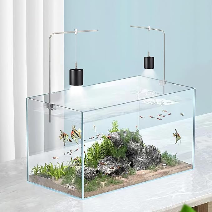 iplusmile Fish Tank Light Stand Kit, Aquarium Lighting Holder, Fish Tank Accessory, Adjustable Fish Tank Light Rack, for Aquatic High LED Light Lamp Light Hanging Bracket Rimless Tank iplusmile