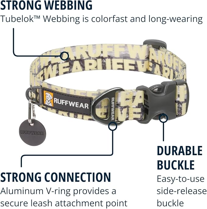 Ruffwear, Front Range Dog Collar, Durable and Comfortable Collar for Everyday Use, Mountains Logo, 11"-14" RuffwearInc