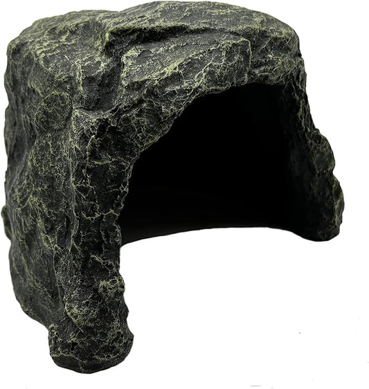 Reptile Rock Hide Cave, Aquarium Habitat Decor Rock Lizard Hide Tortoise Hideout for Snakes, Turtles, Reptiles, Amphibians, Fish Tfwadmx