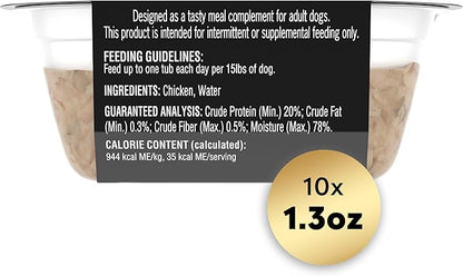 CESAR SIMPLY CRAFTED Adult Wet Dog Food Meal Topper, Chicken, (10) 1.3 oz. Tubs - PAWPICO