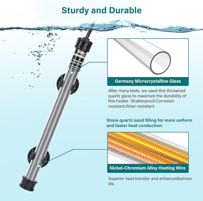hygger Submersible Aquarium Heater, 100W 150W 200W 300W Adjustable Fish Tahk Heater with Temperature Controller, LED Display, Small Aquarium Betta Heater for up to 20/26/40/48 Gallons hygger