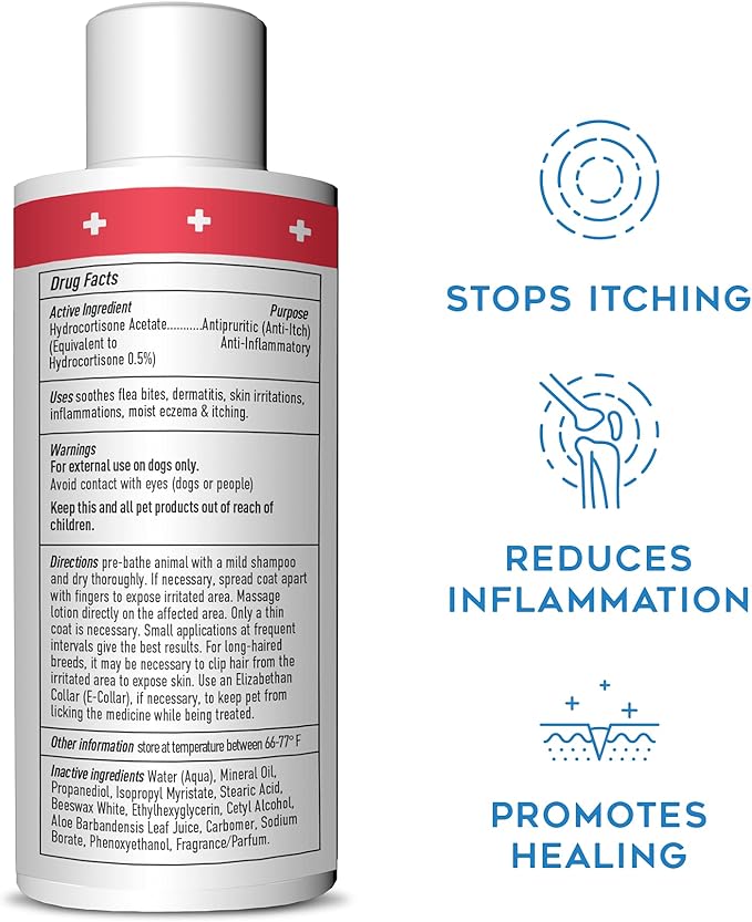 DOGSWELL Remedy + Recovery 0.5% Hydrocortisone Lotion for Dogs, 4 oz. (Packaging May Vary) Dogswell