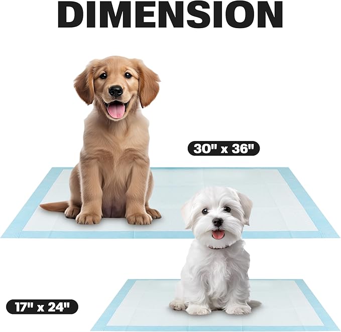BV Small Puppy Pads Leak-Proof 17"x24" [50CT] | Pee Pads for Dogs Ultra Absorbent 6-Layer - Dog Pee Pads, Dog Pads, Potty Pads for Dogs, Training Pads for Dogs, Dog Pad for Cat, Rabbit, Guinea Pig - PAWPICO