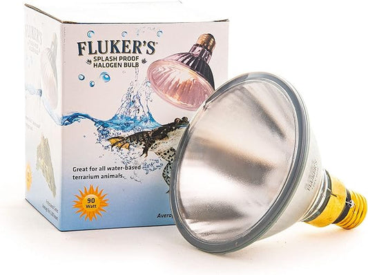 Fluker's Heavy, Duty Splash Proof Halogen Bulb for All Water Based Terrarium Animals, 90 Watt Flukers