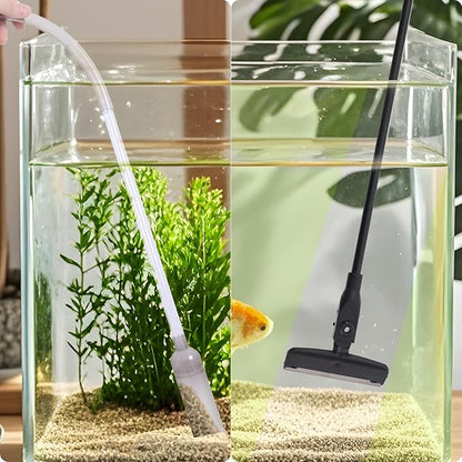Aquarium Cleaning Kit - Fish Tank Gravel Vacuum Cleaner & Algae Scraper for Glass Tanks, Easy Water Change & Algae Removal for Freshwater & Saltwater Tanks, Maintain Clear & Healthy Water PAWPICO