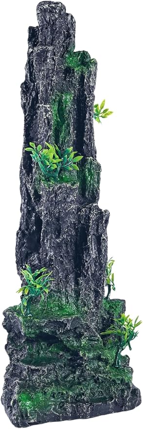 Large Fish Tank Decorations - Mountain View Aquarium Ornament with Tree House Cave SiissaPeksid