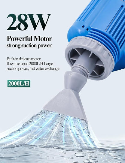 UPETTOOLS Aquarium Gravel Cleaner - Electric Automatic Removable Vacuum Water Changer Sand Algae Cleaner Filter Changer 110V/28W UPETTOOLS