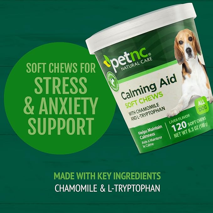 PetNC Natural Care Calming Aid Soft Chews for Dogs, 120 Count VisitthePetnc