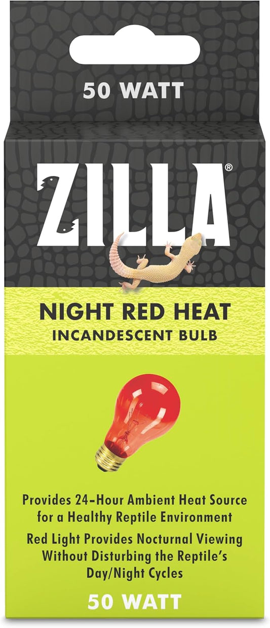 Zilla Incandescent Bulb, Night Red, Ideal for Nocturnal Reptile Species Zilla