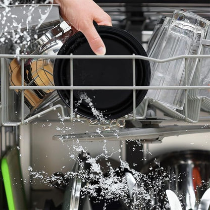 Dog Bowl Pet Collapsible Bowls, 2 Pack Collapsible Dog Water Bowls for Cats Dogs, Portable Pet Feeding Watering Dish for Walking Parking Traveling with 2 Carabiners (Large, Black+Black) - PAWPICO