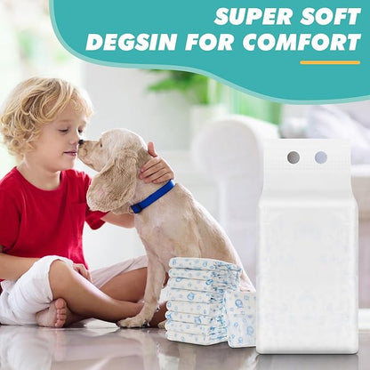 Disposable Dog Diapers Male,20 Count Adjustable Male Dog Wraps with Leak Proof Fit, Puppy Diaper Liners Ultra Absorbent Doggie Diapers for Male Dogs Incontinence, Excitable Urination - PAWPICO