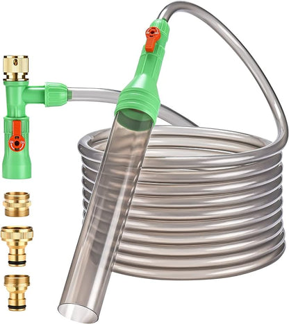 ZZM Fish Tank Cleaning Tools, Aquarium Water Changer Kit, Siphon Fish Tank Vacuum Gravel Cleaner, Universal Water Pump Accessories for Aquarium Quick Water Change (30ft) ZZM