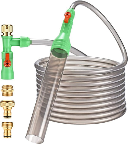 ZZM Fish Tank Cleaning Tools, Aquarium Water Changer Kit, Siphon Fish Tank Vacuum Gravel Cleaner, Universal Water Pump Accessories for Aquarium Quick Water Change (50ft) ZZM