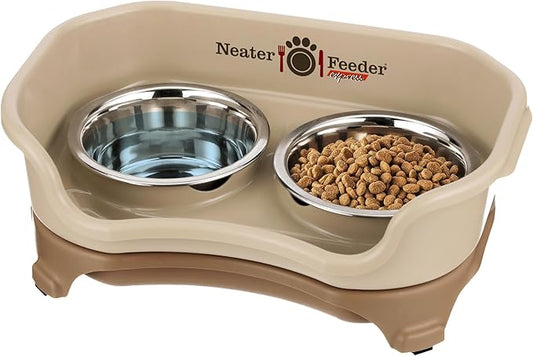 Neater Feeder - Express Model - Mess-Proof Cat & Dog Bowls – Made in USA – Elevated, No Spill, Non-Tip, Raised Stainless Steel Food & Water Bowls - PAWPICO