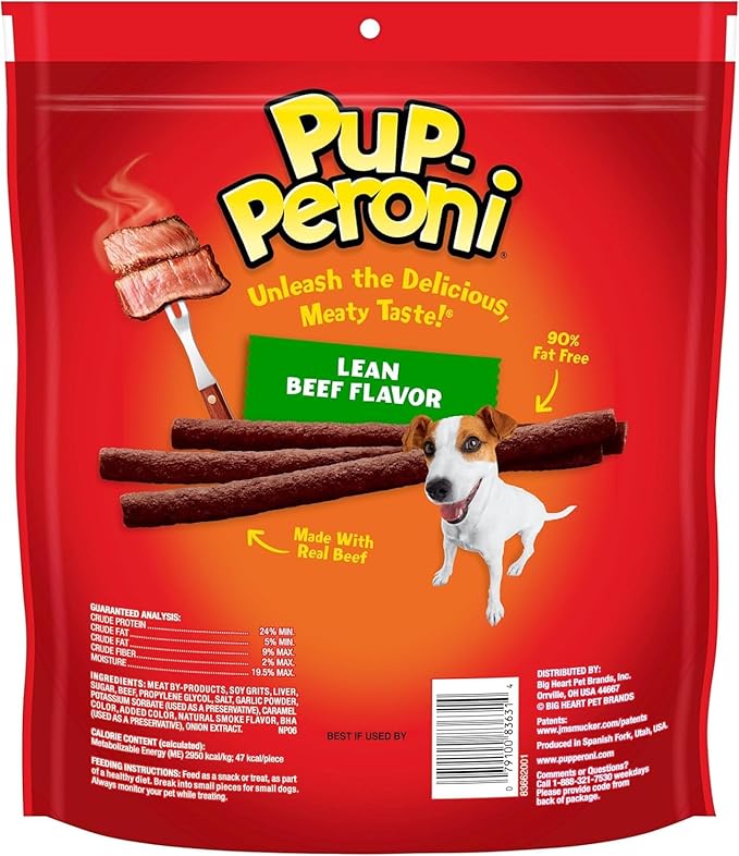 Pup-Peroni Lean Beef Flavor Dog Treats, Made with Real Beef, 22.5 Ounce Bag - PAWPICO
