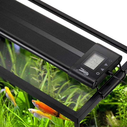 hygger Auto On Off 30-36 Inch LED Aquarium Light Extendable Dimable 7 Colors Full Spectrum Light Fixture for Freshwater Planted Tank Build in Timer Sunrise Sunset hygger