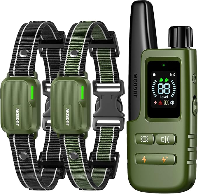 Jugbow Dog Shock Collar 2 Dogs - 3300FT Dog Training Collar with Remote, IPX7 Waterproof E Collar for Dogs Training Rechargeable Collars for Large Medium Small Dogs (10-120lbs) FollowJugbowtoGetSurprise