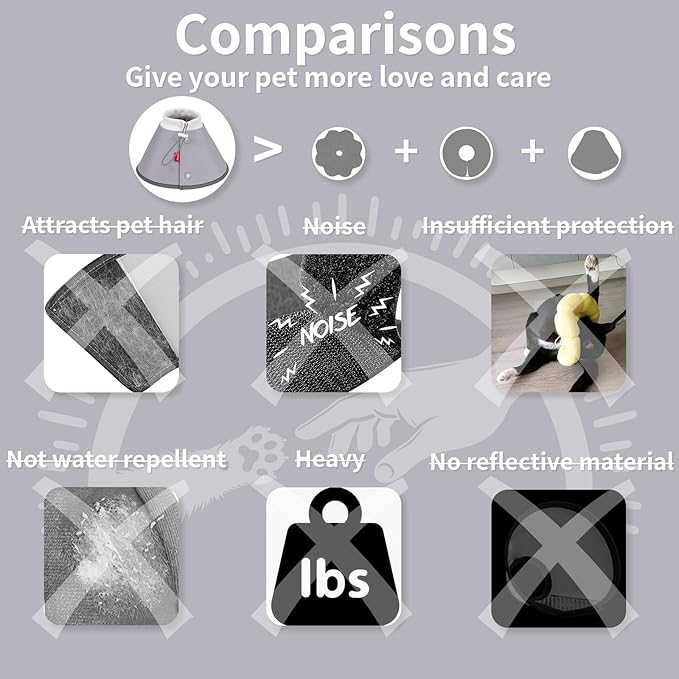 Agape Soft Dog Cone for Small Dogs & Cats, Comfy Dog Recovery Collar After Surgery, Adjustable E Collar Alternative to Stop Licking, Protective Elizabethan Collar for Pup&Kitty, Comfortable Dog Cones Agape