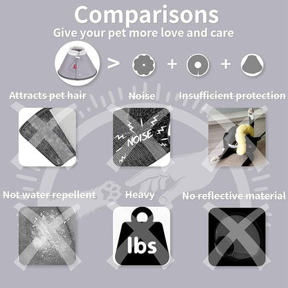 Agape Soft Dog Cone for Chihuahua, Comfy Cat Cone to Stop Licking, Protective Elizabethan Collar for Pup & Kitty, Lightweight E-Collar Alternative After Surgery, Pet Cones for Extra Small Dogs - XS Agape