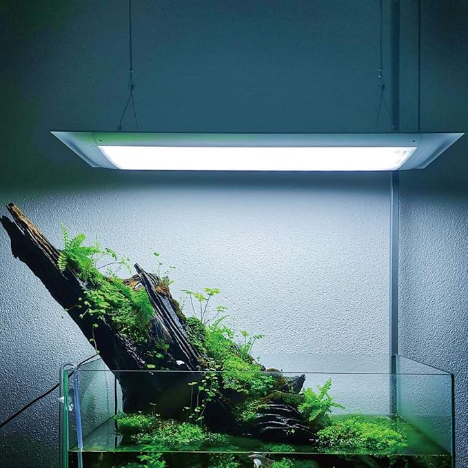 ONF Flat One+ 24-inch 24/7 Automated LED Aquarium Light, 6500-20500K Blue White LED, Mobile APP Remote Controlled, Dimmable Full Spectrum Sunrise/Sunset for Plant Growth, Pendant Style for Fish Tank ONF