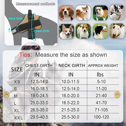 Bolux Dog Harness, No-Pull Reflective Dog Vest, Breathable Adjustable Pet Harness with Handle for Outdoor Walking - No More Pulling, Tugging or Choking (Army Yellow, M) Bolux