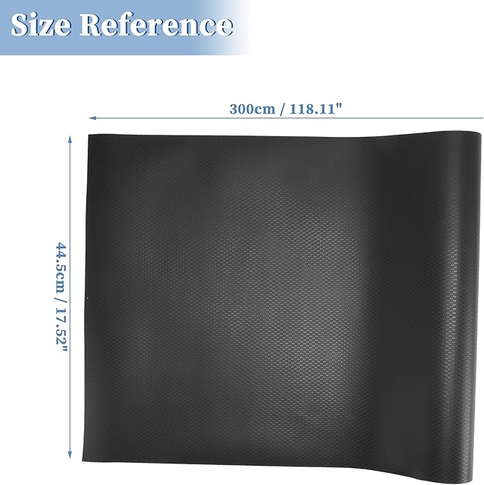 Reptile Mat, Reptile Carpet, EVA Reptile Liner, Waterproof Terrarium Mat, Leopard Gecko Reptile Mat, Lizard Tortoise Tank Accessories, Black, 118.11" L x 17.52" W CAPASTEC