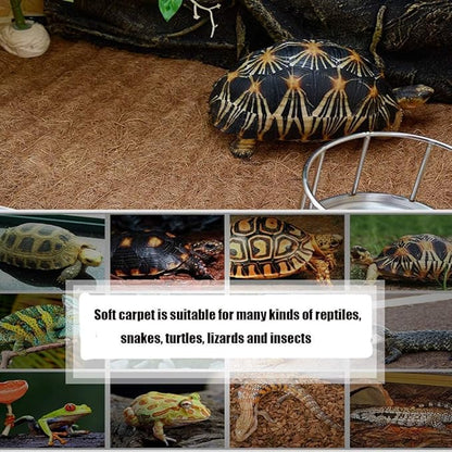 Hamiledyi Reptile Carpet Natural Coconut Fiber Tortoise Carpet Mats for Pet Terrarium Liner Reptile Supplies for Lizard Snake Chamelon Turtle Bedding Bunny Rabbit Mat (2*Sheets) Hamiledyi