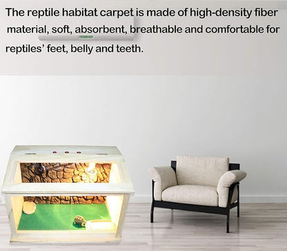 HERCOCCI Reptile Carpet, 39’’ x 20’’ Terrarium Bedding Substrate Liner Reptile Cage Mat Supplies for Bearded Dragon Lizard Tortoise Leopard Gecko Snake (Green) HERCOCCI