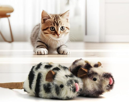 Cat Mice Toys Catnip Indoor Toy Interactive Kitten Toy for All Breeds Cats Lifelike Mouse Sound Realistic Mouse 2 Pack (2 Pack Mouse), Small - PAWPICO