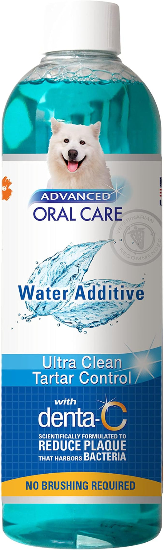 Nylabone Advanced Oral Care Dog Water Additive for Dental Care - Liquid Tartar Remover - Dog Breath Freshener & Teeth-Cleaning Liquid (16 oz.) Nylabone