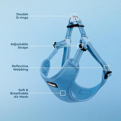 Best Pet Supplies Voyager Adjustable Dog Vest Harness Breathable No Pull Harness for Small, Medium, Large Dogs, Harness for Walking, Jogging, Easy Step-In, Reflective Stripes - (Baby Blue), XL BestPetSuppliesLLC