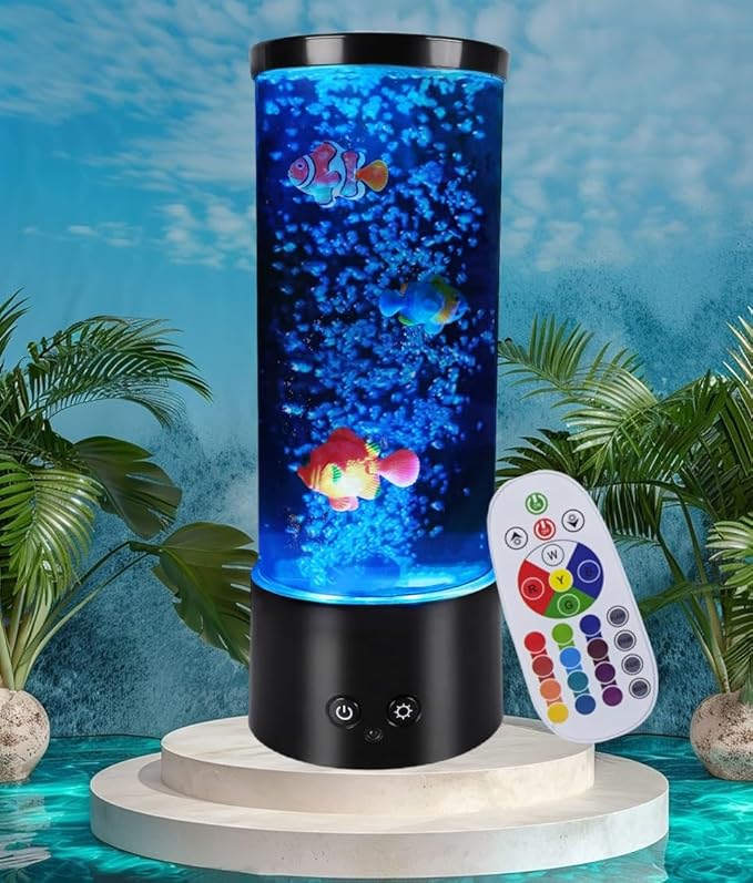 Table Lamp Bubble Fish Lamp Gift for Kids Men Women Home Decoration for Room Mood Night Light for Relaxing… ORDERSOON