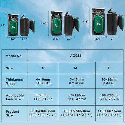 AQQA Aquarium Strong Magnetic Cleaner Brush, Fish Tank Glass Algae Magnet Cleaning Tool Floating Cleaner Scrubber Brush with 2 Detachable Scraper (Green,L) AQQA