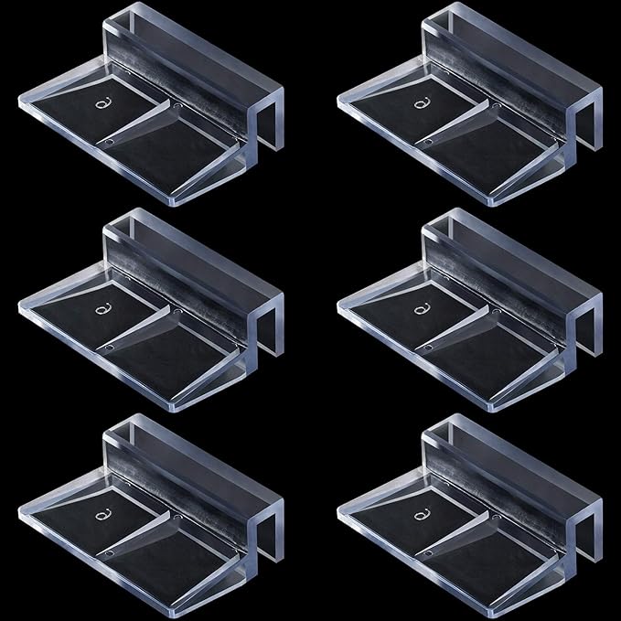 OIIKI 6 PCS Aquarium Glass Cover Clip, Clear Acrylic Support Holder, Aquarium Lid Clips Clamps, for Aquarium Fish Tank (6mm) OIIKI