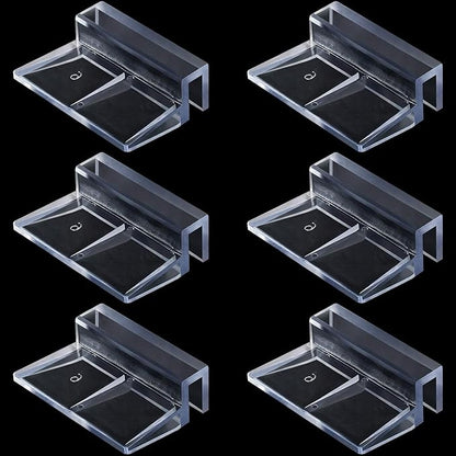 OIIKI 6 PCS Aquarium Glass Cover Clip, Clear Acrylic Support Holder, Aquarium Lid Clips Clamps, for Aquarium Fish Tank (6mm) OIIKI